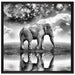 Elefant, Wiese, Himmel, Afrika auf Leinwandbild Quadratisch gerahmt Größe 70x70