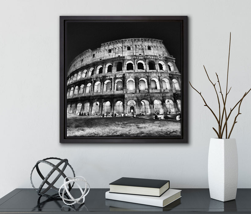 Colosseum in Rom Italien Italy  auf Leinwandbild Quadratisch gerahmt mit Kirschblüten