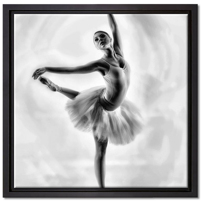 Ästhetische Ballerina auf Leinwandbild Quadratisch gerahmt Größe 40x40
