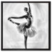 Ästhetische Ballerina auf Leinwandbild Quadratisch gerahmt Größe 60x60
