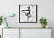 Ästhetische Ballerina auf Leinwandbild gerahmt Quadratisch verschiedene Größen im Wohnzimmer