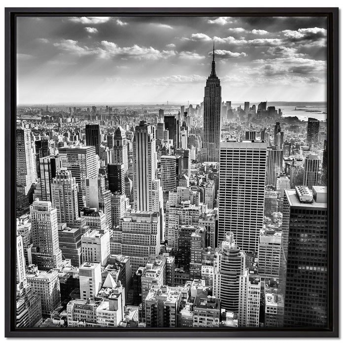 New York bei Tag auf Leinwandbild Quadratisch gerahmt Größe 70x70