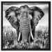 Imposanter Elefant auf Leinwandbild Quadratisch gerahmt Größe 60x60