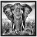Imposanter Elefant auf Leinwandbild Quadratisch gerahmt Größe 70x70