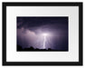Einschlagender Blitz schwarz weiß Passepartout 38x30