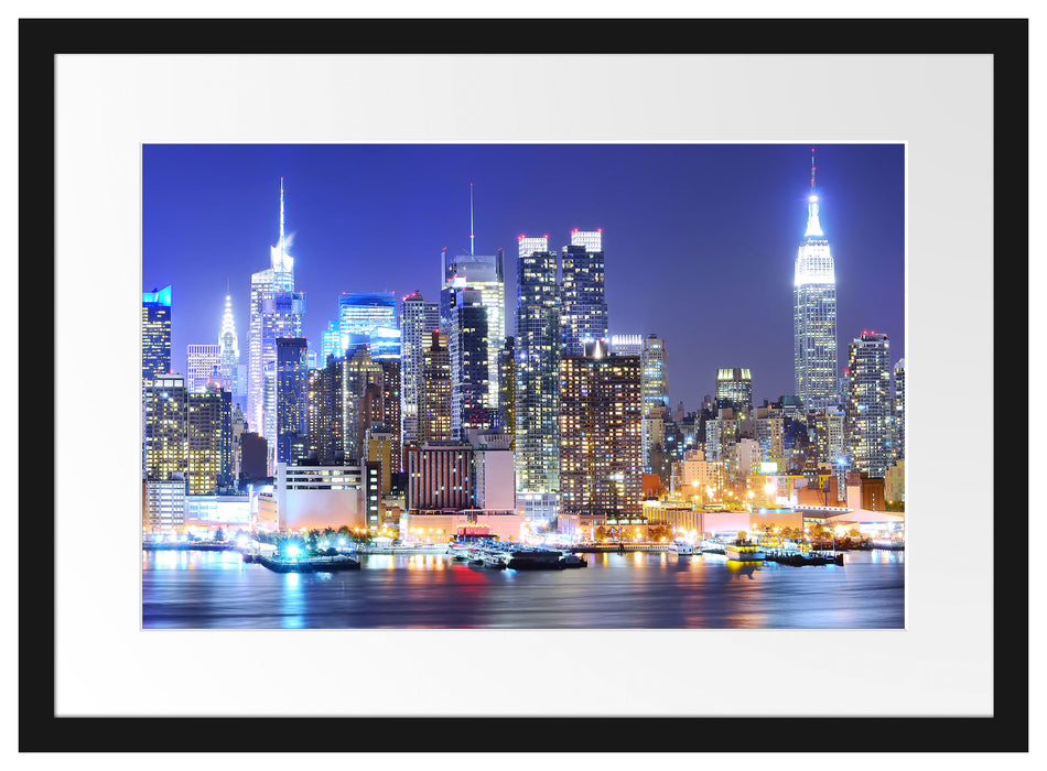 New York Skyline Brücke Passepartout 55x40