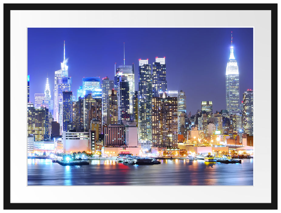 New York Skyline Brücke Passepartout 80x60