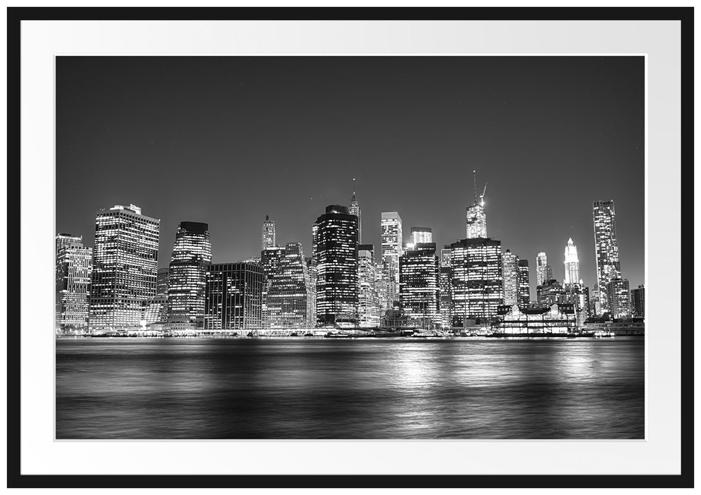 Pixxprint New York City, im Galerie-Passepartout Bilderrahmen