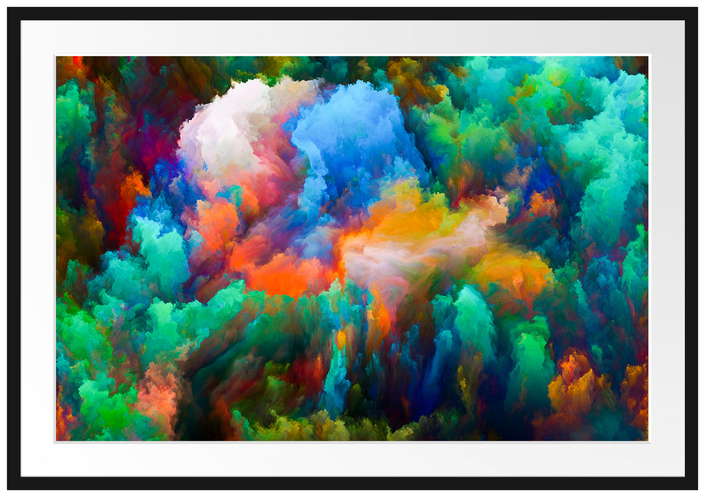 Pixxprint Farbflash Holi, im Galerie-Passepartout Bilderrahmen