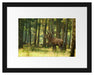 Hirsch im Wald Passepartout 38x30