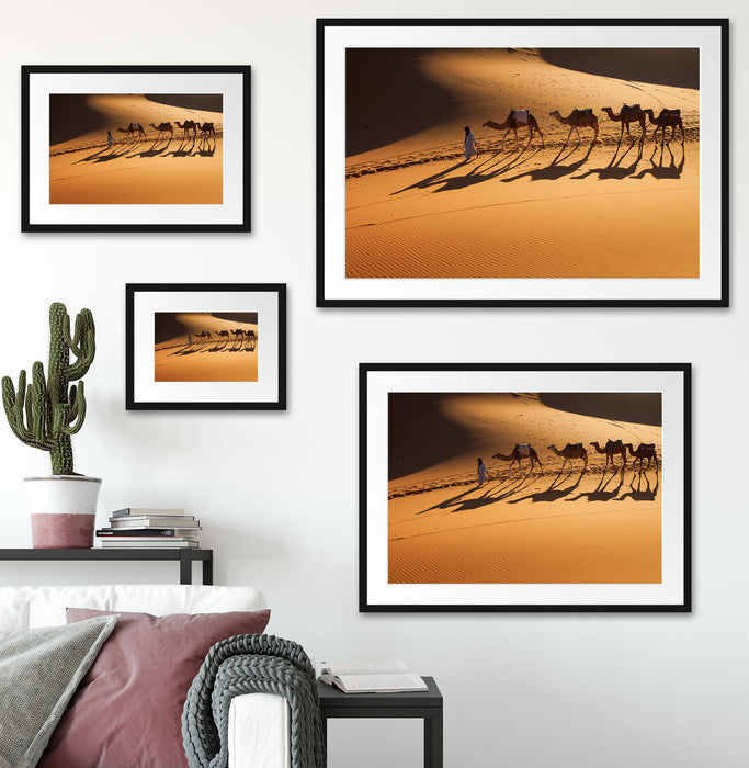 Kamelkarawane in der Wüste Passepartout Dekovorschlag