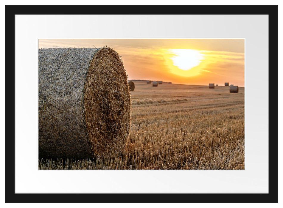 Strohballen auf Feld Passepartout 55x40