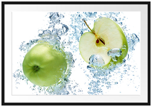 Frische Apfelscheiben im Wasser Passepartout 100x70