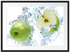 Frische Apfelscheiben im Wasser Passepartout 80x60