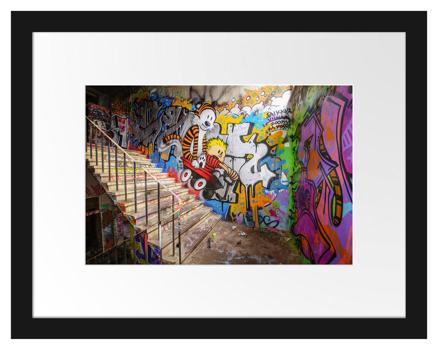 Coloured Streetart Graffiti Passepartout 38x30