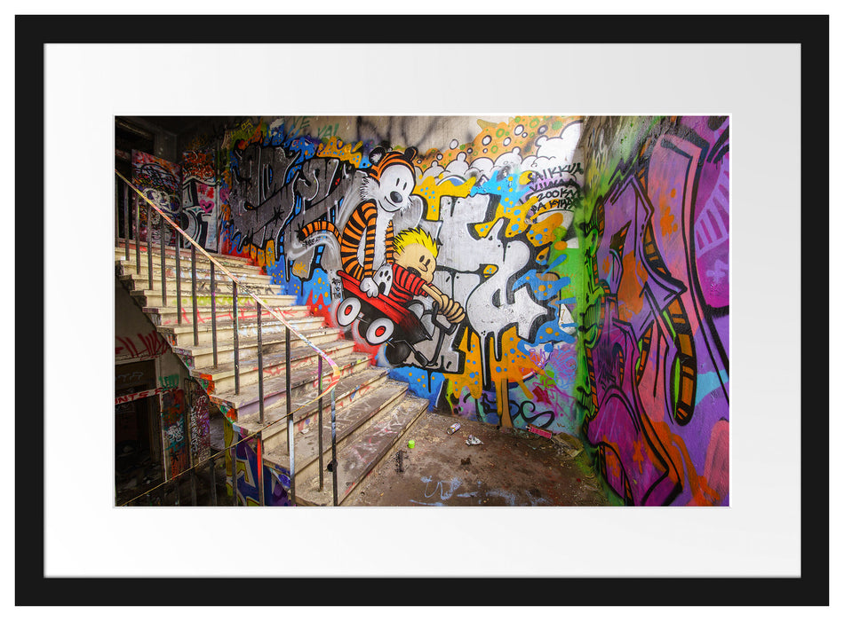 Coloured Streetart Graffiti Passepartout 55x40