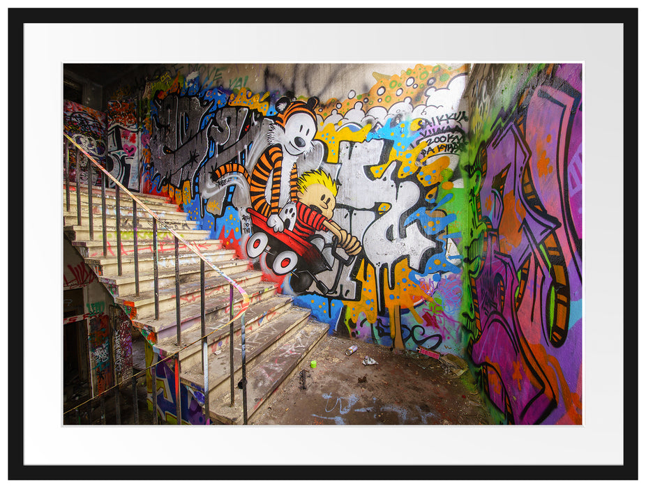 Coloured Streetart Graffiti Passepartout 80x60