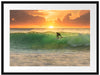 Surfen im Sonnenuntergang Passepartout 80x60