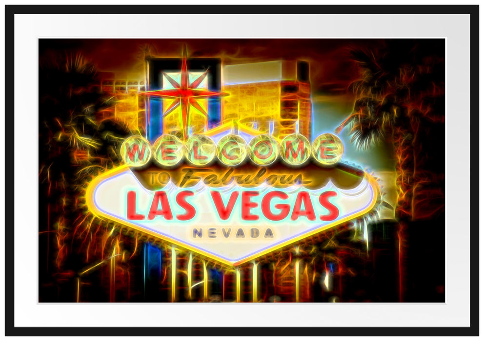 Ortseingangsschild Las Vegas Passepartout 100x70