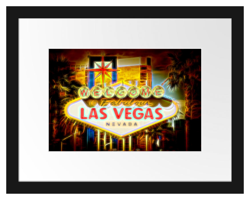 Ortseingangsschild Las Vegas Passepartout 38x30