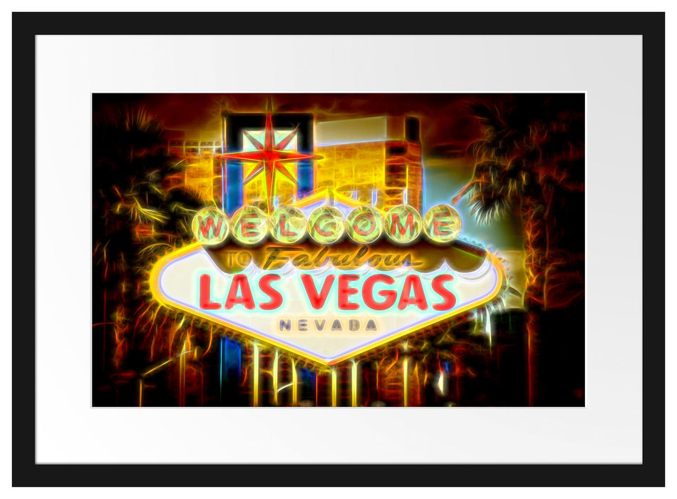Ortseingangsschild Las Vegas Passepartout 55x40