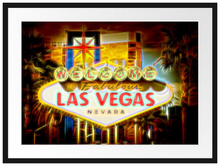 Ortseingangsschild Las Vegas Passepartout 80x60