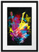 Guitar splatter black Passepartout 55x40