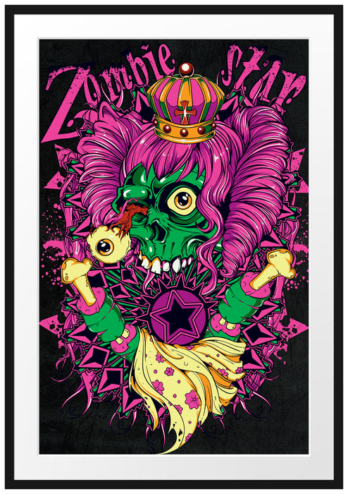 Pixxprint Lsd-zombie black, im Galerie-Passepartout Bilderrahmen