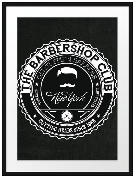 the Barber-Shop-Club black Passepartout 80x60