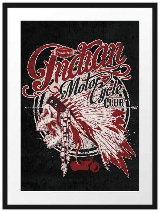 Indian motorcycle-Club black Passepartout 80x60