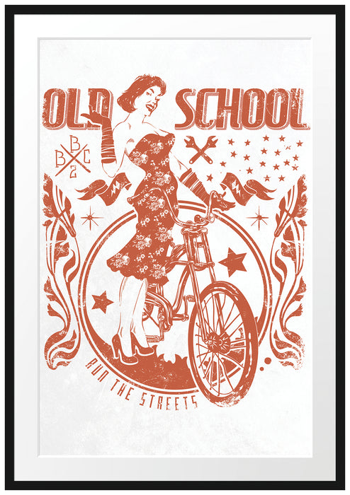 Pixxprint Old School light, im Galerie-Passepartout Bilderrahmen