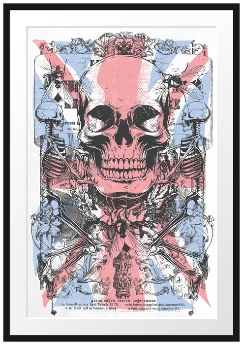 Pixxprint UK skull light, im Galerie-Passepartout Bilderrahmen