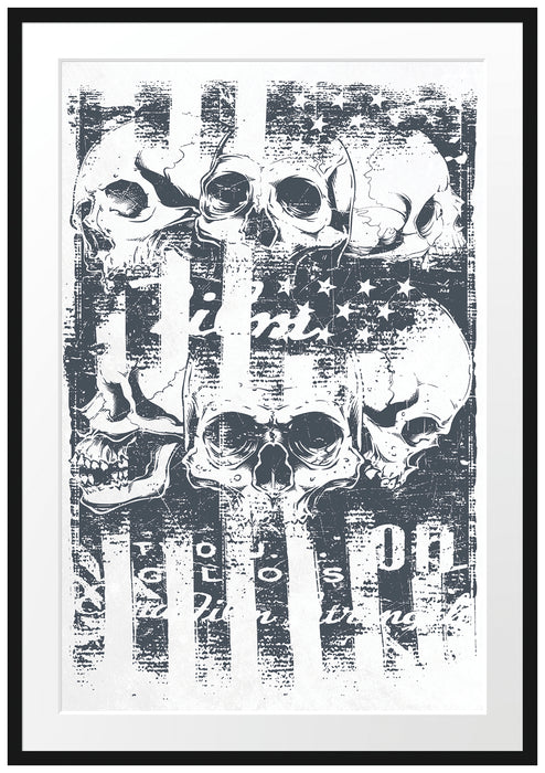 Pixxprint US flag light, im Galerie-Passepartout Bilderrahmen