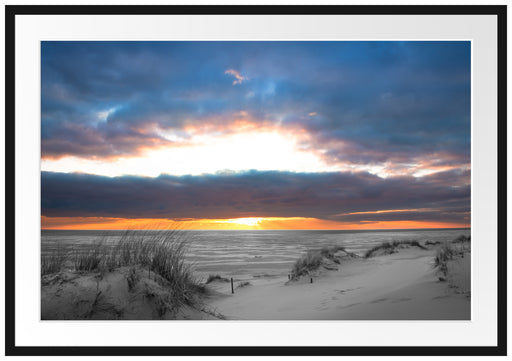 Nordseeküste bei Sonnenaufgang Passepartout 100x70