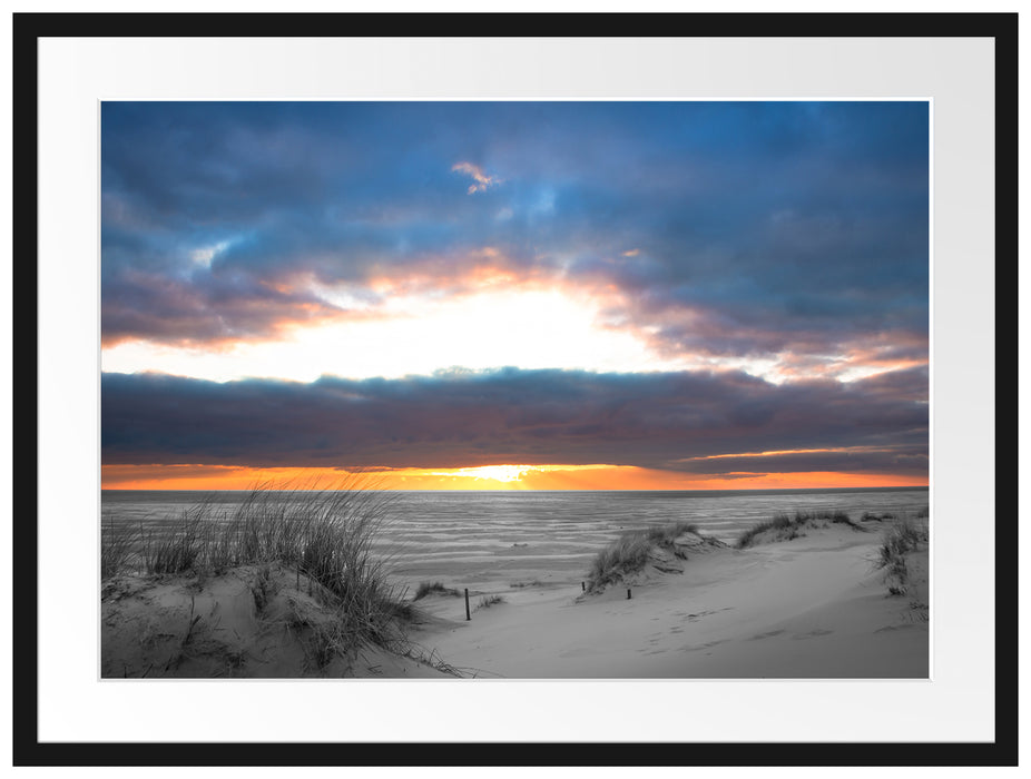 Nordseeküste bei Sonnenaufgang Passepartout 80x60