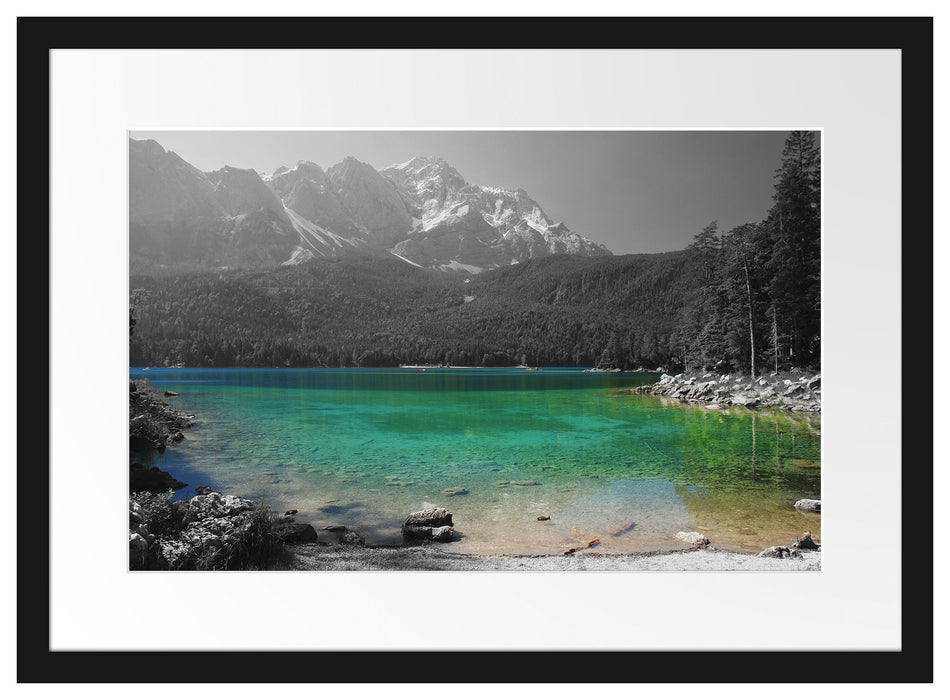 Eibsee vor der Zugspitze Passepartout 55x40