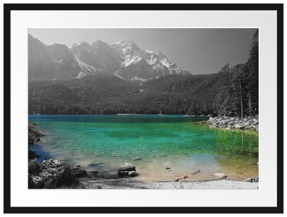 Eibsee vor der Zugspitze Passepartout 80x60