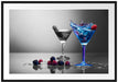Blauer leckerer Cocktail Passepartout 100x70