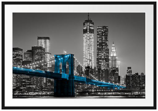 Brooklyn Bridge mit Wolkenkratzern Passepartout 100x70