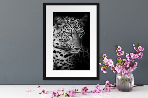 Leopardenkopf Passepartout Wohnzimmer