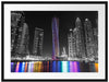 Skyline von Dubai bei Nacht Passepartout 80x60