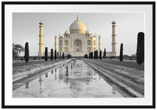 Taj Mahal in ruhiger Umgebung Passepartout 100x70