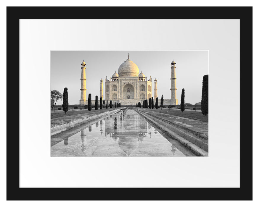 Taj Mahal in ruhiger Umgebung Passepartout 38x30