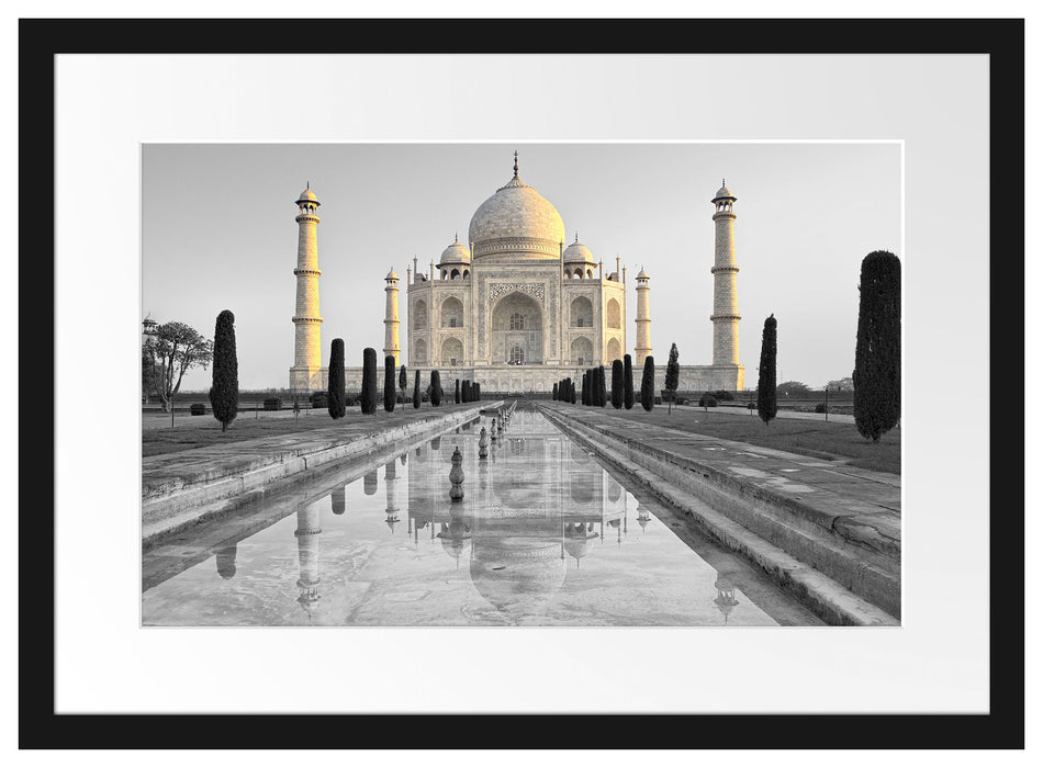 Taj Mahal in ruhiger Umgebung Passepartout 55x40