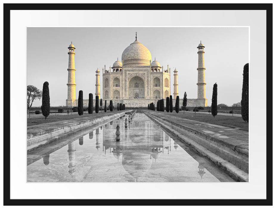 Taj Mahal in ruhiger Umgebung Passepartout 80x60