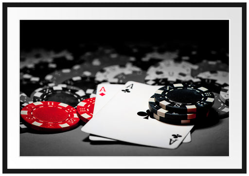 Spielkarten auf Pokertisch Passepartout 100x70