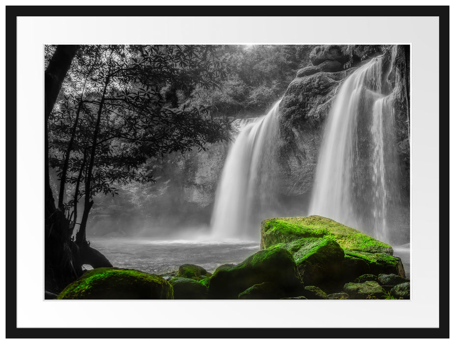 Wasserfall im Dschungel Passepartout 80x60