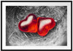 zwei Herzen in kleinem Nest Passepartout 100x70
