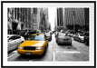 Gelbes Taxi in New York Passepartout 100x70