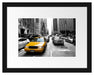 Gelbes Taxi in New York Passepartout 38x30